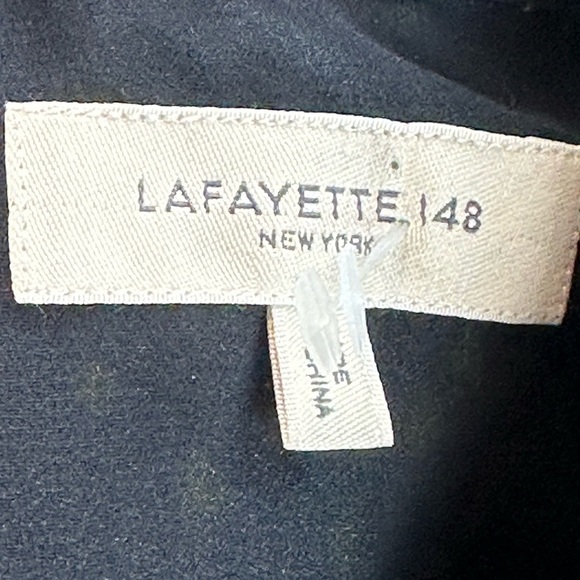 Lafayette 148 New York Scottie Painterly Dots Button Up Blouse- Black Green - XS - Picture 10 of 12